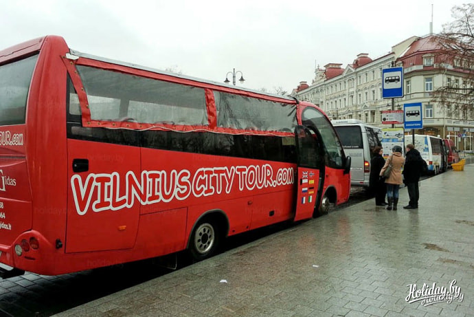 Vilnius city tour. Один час на красном автобусе по столице Литвы