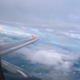 Вид из иллюминатора самолета Airbus авиакомпании 