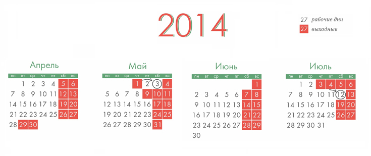 Календарь переноса рабочих дней 2014. Фото: prof-press.by