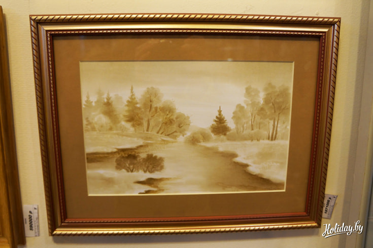 А эта картина - нефтяная (художник рисует не красками, а нефтью). Стоимость картины - 1 071 000 белорусских рублей