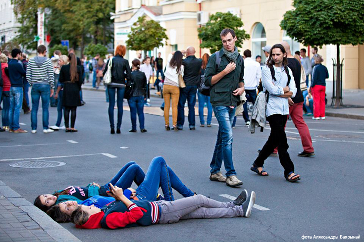  Пешеходная зона на улице Карла Маркса в Минске. Фото Александры Бояриной