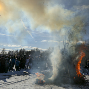 Праздник Шырокая Масленіца ў беларускім скансэне