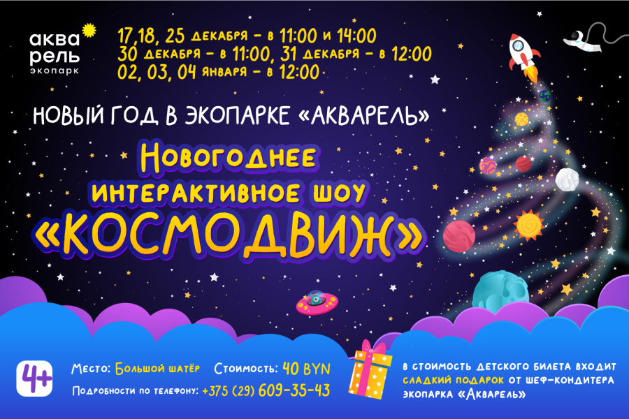 Праздник Новогоднее интерактивное шоу «КОСМОДВИЖ»