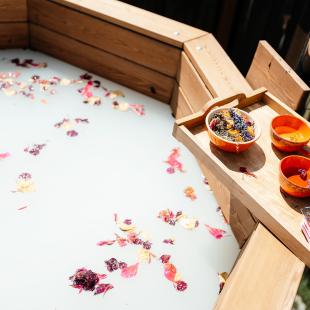 Баня на озере в загородном экопарке «Акварель»